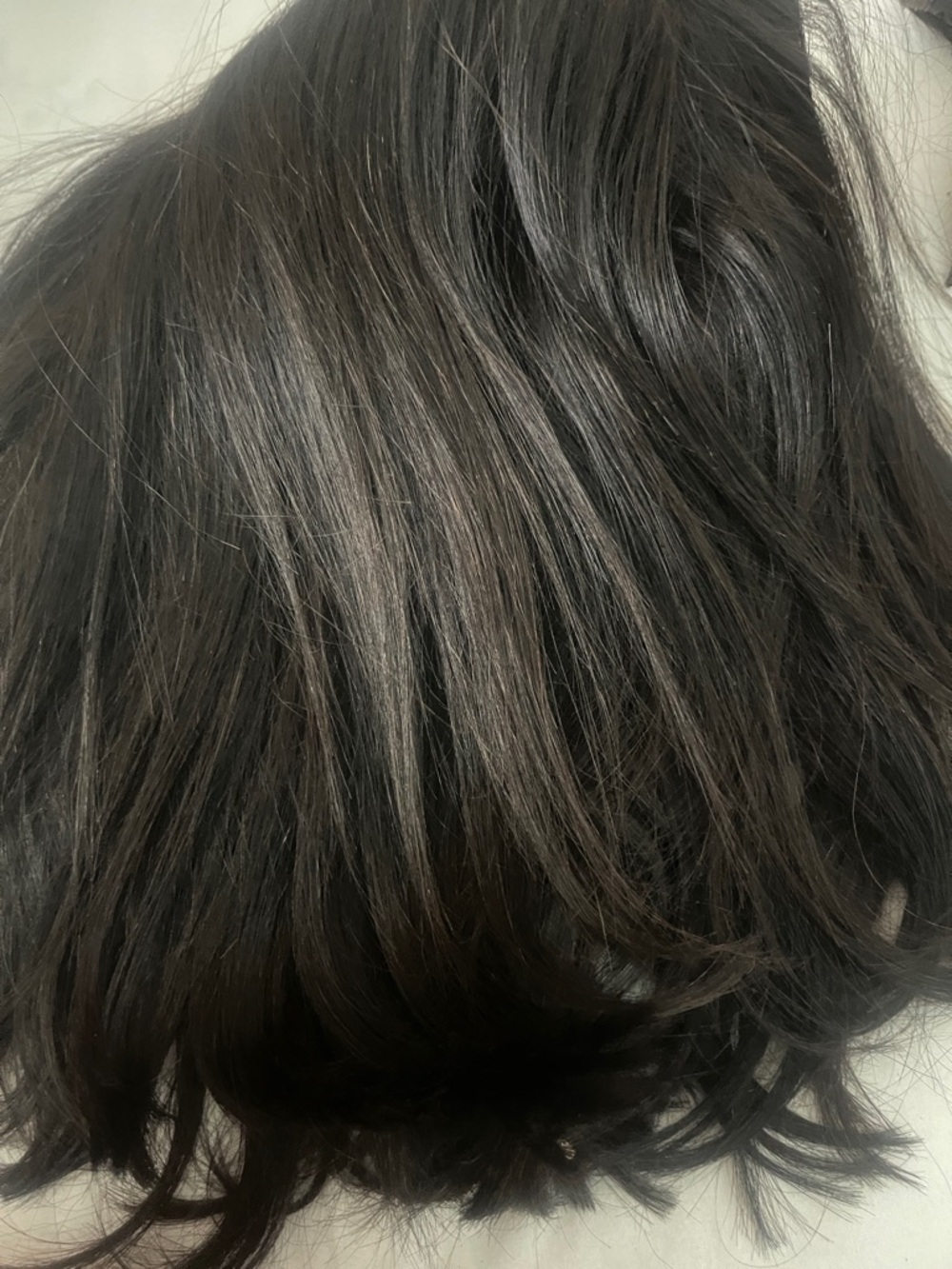 Dark Brown half wig  12 inches long human hair